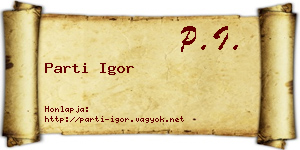 Parti Igor névjegykártya